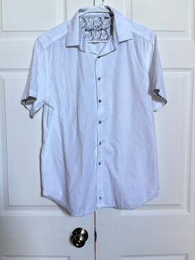 Robert Graham Men’s White Short Sleeve Button Up Shirt L